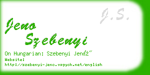 jeno szebenyi business card